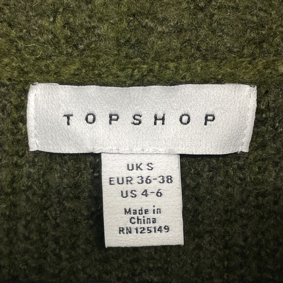 TOPSHOP Green Cowl Neck Turtleneck Pullover Sweater Size 6 - Picture 6 of 7